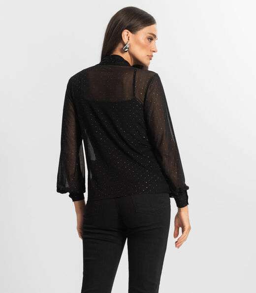 Conjunto De Camisa Tule Com Top Endless Preto