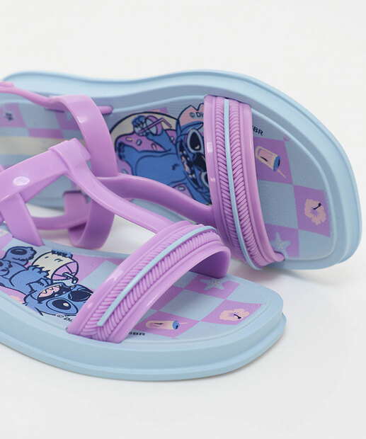 Sandália Ipanema Infantil Slide Stitch Lovely Disney Azul