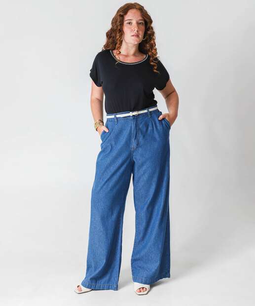 Image_Calça Plus Size Feminina Wide Leg Jeans Azul