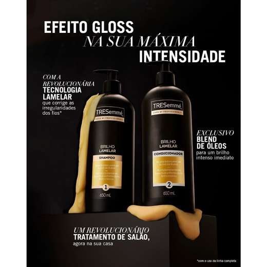 Kit Tresemmé Brilho Lamelar: Shampoo 350ml e Condicionador 175ml