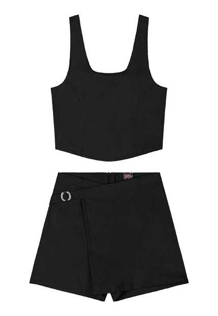 Conjunto com Top e Short-Saia Juvenil Gloss