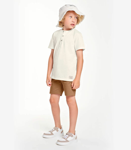 Bermuda Infantil Em Sarja Trick Nick Marrom