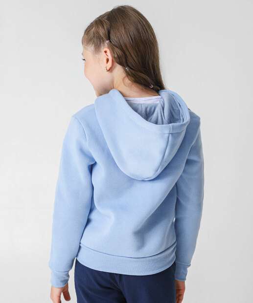 Casaco Infantil Moletom Flanelado Marisa Tam 4 a 10 Azul