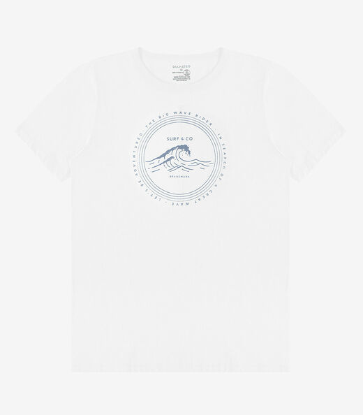 Camiseta Meia Malha Masculina Diametro Branco