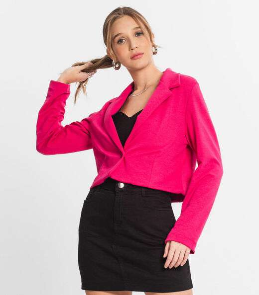 Blazer Cropped Feminino Endless Rosa