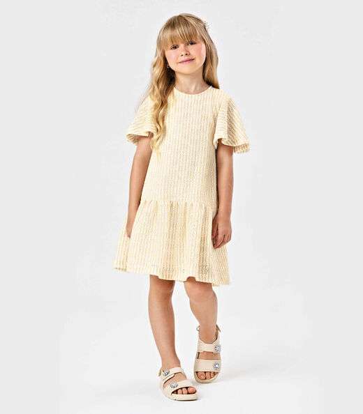 Vestido Infantil Tricot Trick Nick Bege