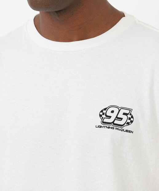Camiseta Masculina Manga Curta Carros Disney Off White