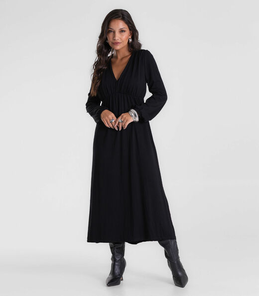Image_Vestido Feminino Midi Manga Bufante Endless Preto