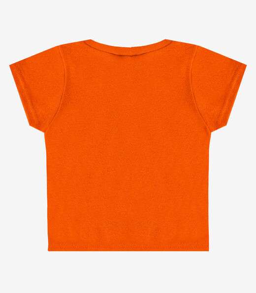 Blusa Básica Infantil Manga Curta Lisa Soletex Laranja