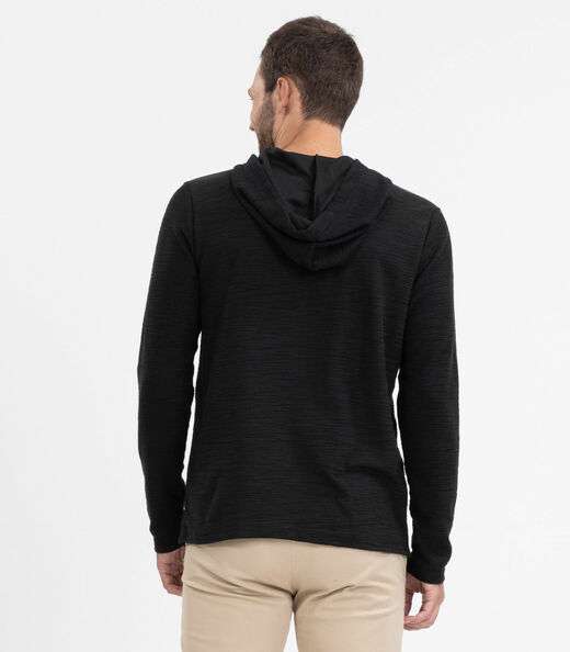 Blusão Masculino Com Capuz Maquinetado Diametro Preto