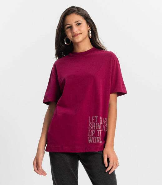 Image_T- shirts Oversized Juvenil Feminina Minty Vermelho