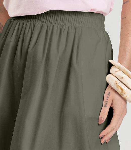 Saia Midi Feminina em Sarja Dianna Verde