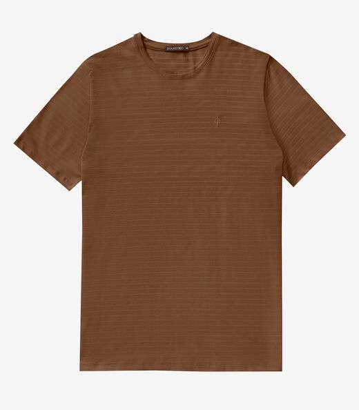Camiseta Masculina Cotton Listrado Diametro Marrom