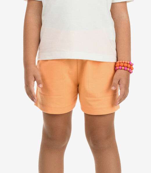 Conjunto Blusa com Shorts Meia Malha Rovi Kids Bege