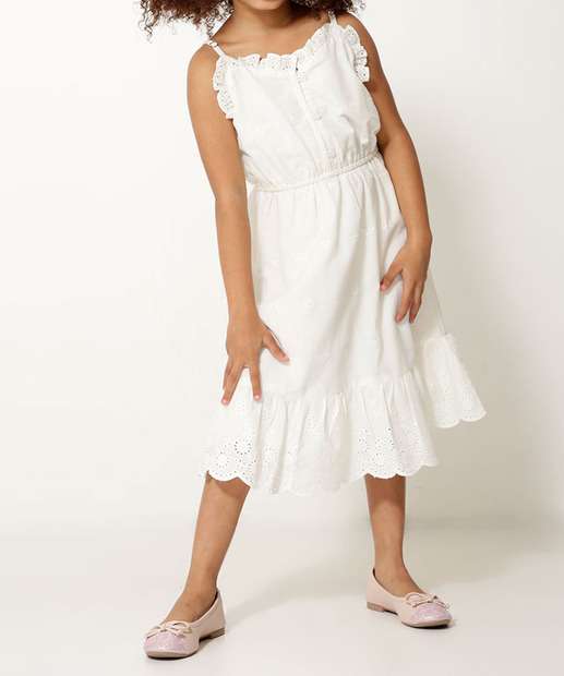 Vestido Infantil Laise Alças Finas Marisa Tam 4 a 10