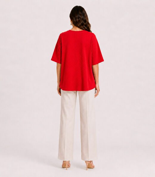 Camiseta Feminina Básica Piume Malha Infinita Cor Vermelho