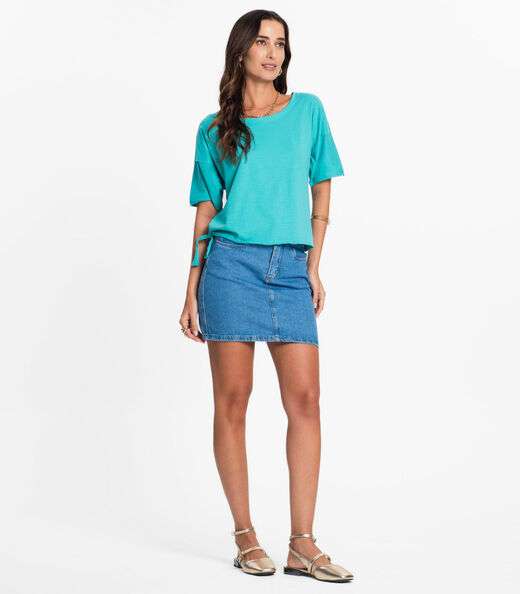 Blusa Infinita Cor Meia Malha Verde