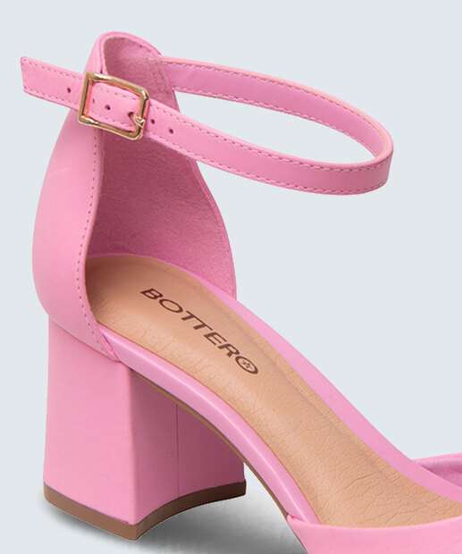 Scarpin Feminino Salto Grosso Bico Fino Bottero