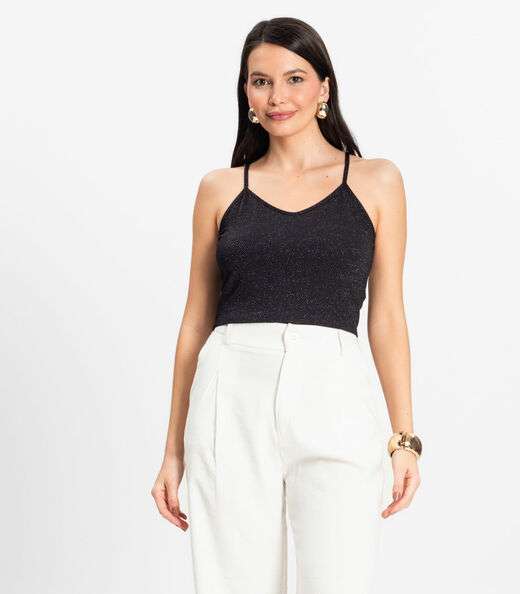 Blusa de alça Infinita Cor Preto