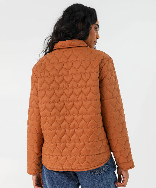 Jaqueta Feminino Matelassê Corações Marisa Marrom