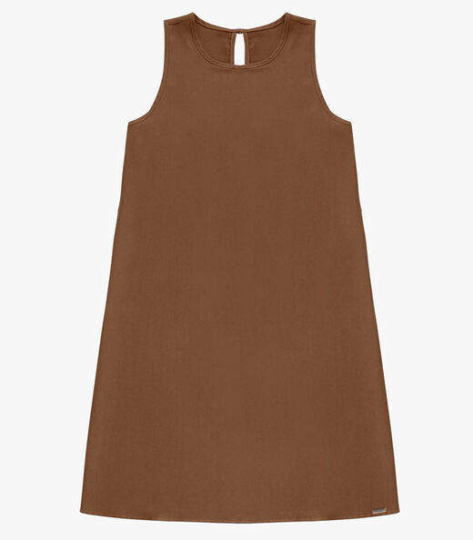 Image_Vestido Feminino Curto Tecido Twill Rovitex Marrom