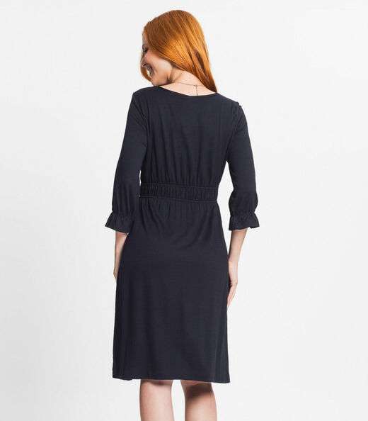 Vestido Feminino Manga 3/4 Rovitex Preto