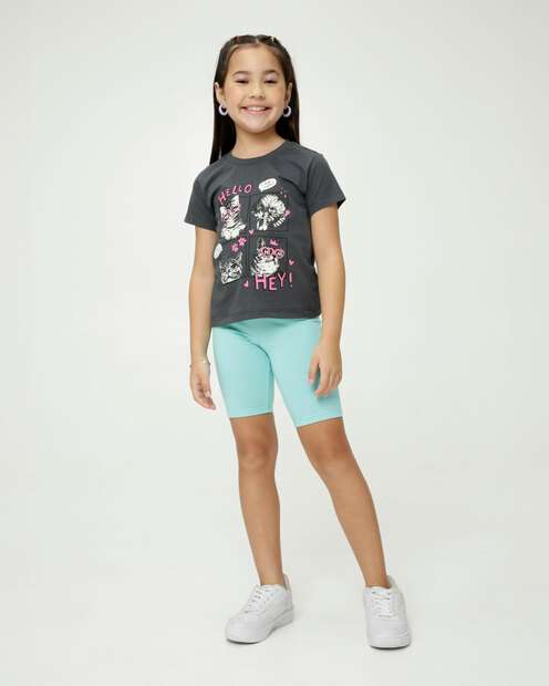 Camiseta Infantil Manga Curta Gatos Marisa Tam 4 a 10