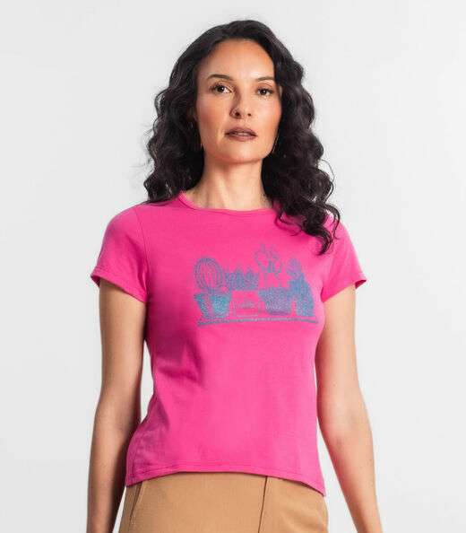 Blusa T-Shirt Feminina Estampada Select Rosa