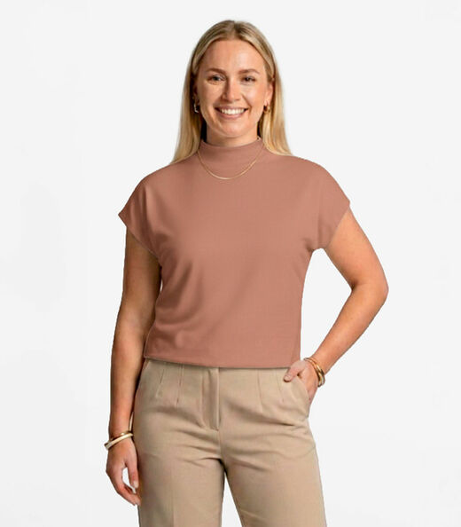Image_Blusa Feminina Com Gola Chaminé Select Marrom