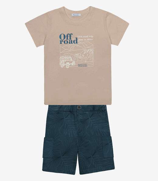 Image_Conjunto Infantil Camiseta Com Bermuda Trick Nick Marrom