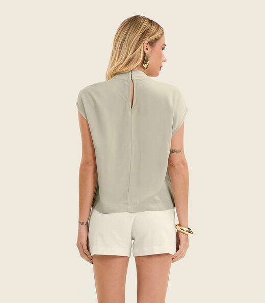 Blusa Feminina Gola Alta Endless Bege
