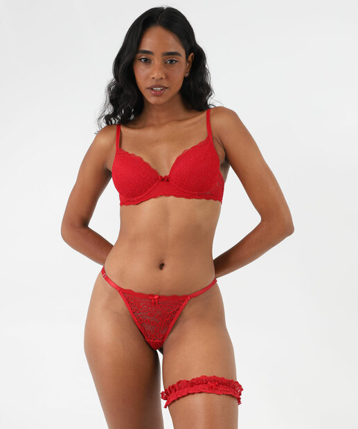 Image_Kit Feminino Calcinha Renda e Liga Marisa Vermelho