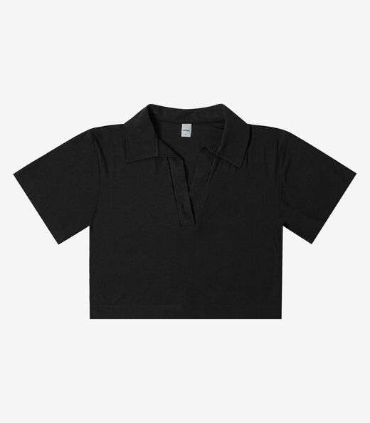 Blusa Feminina Manga Curta em Visco Rovitex Preto