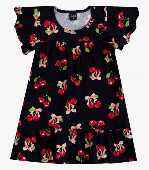 Vestido Infantil Com Manga Godê Select Azul