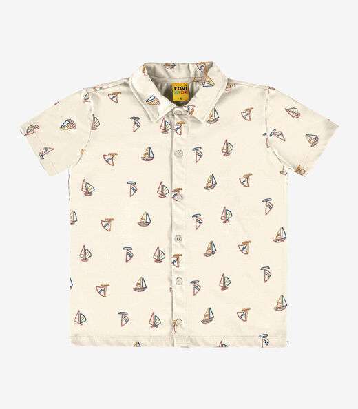 Camisa Infantil Masculina Rovi Kids Bege