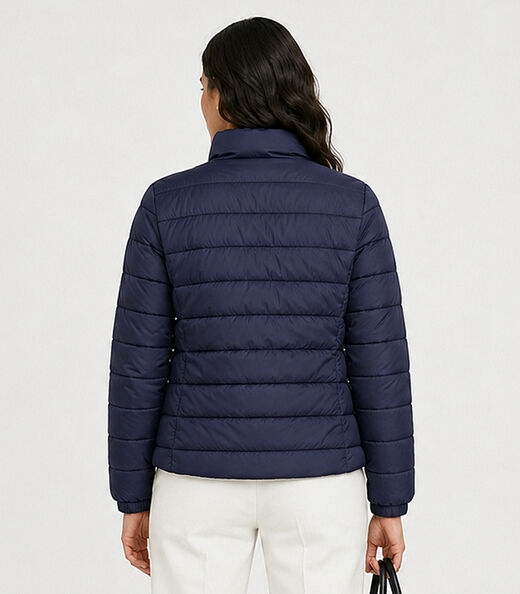Jaqueta Puffer Feminina Peluciada Sea Surf Azul