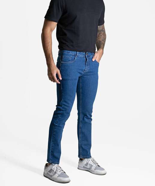 Calça Masculina Jeans Destroyed Skinny Bolso Sawary