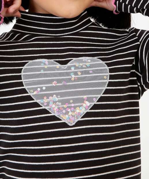 Camiseta Infantil Canelada Listrada Marisa Tam 4 a 10