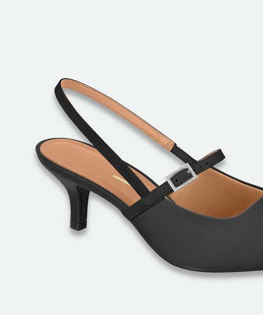 Scarpin Feminino Slingback Salto Fino Vizzano Preto