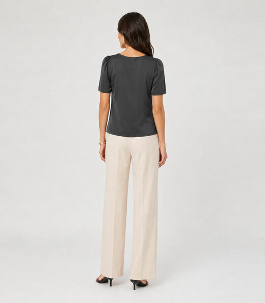 Blusa Feminina Em Malha Langui Infinita Cor Cinza