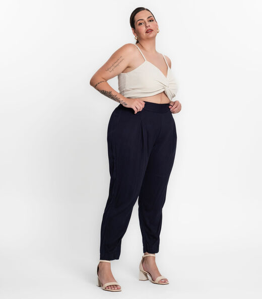 Calça Feminina Plus Size Secret Glam Azul