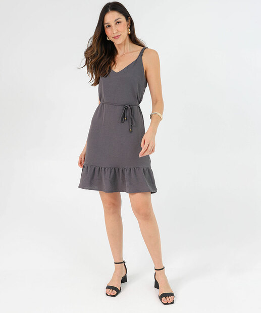 Vestido Curto Feminino Marisa Cinza