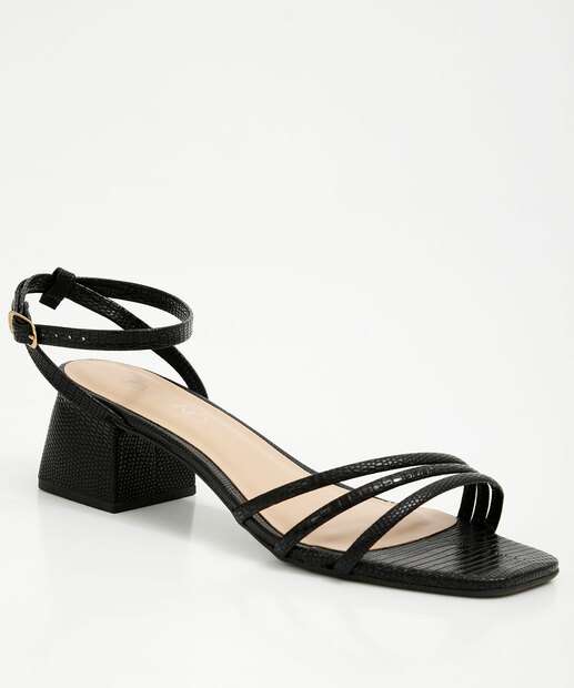 Sandália Salto Grosso Feminina Via Uno 