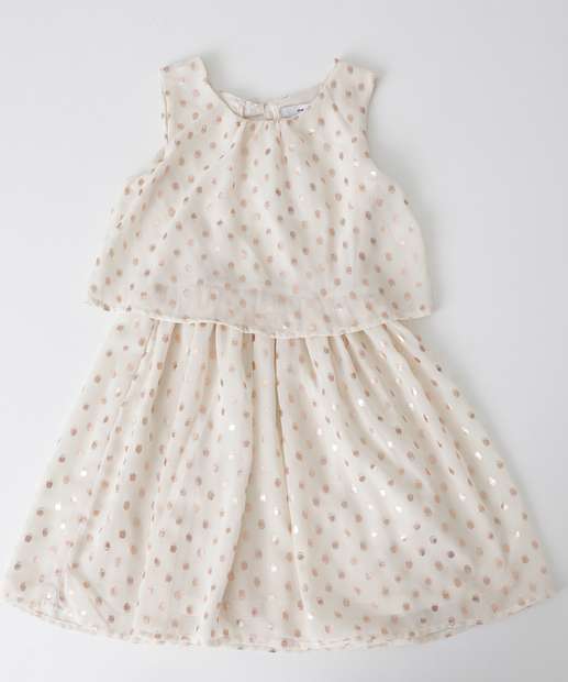 Image_Vestido Infantil Estampa Poá Foil Marisa Tam 4 a 10