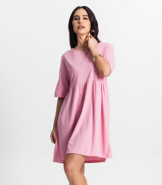 Vestido Feminino Liso Select Rosa