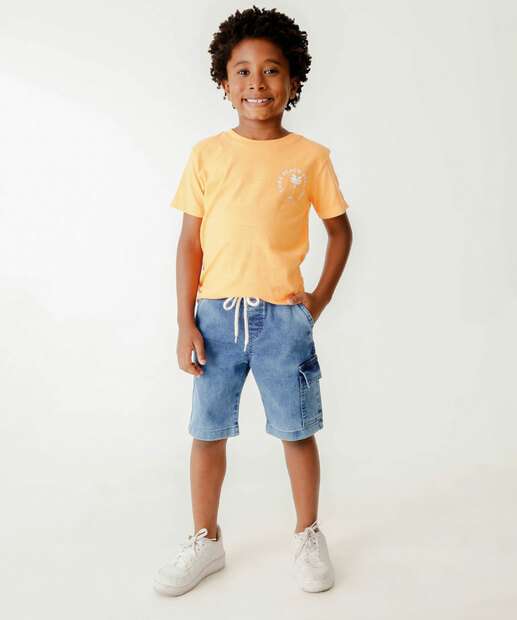 Image_Bermuda Infantil Jeans Bolso Cargo Tam 04 a 08 Azul