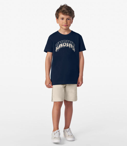 Conjunto Menino Camiseta com Bermuda Trick Nick Azul Marinho
