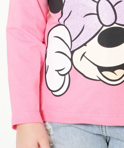 Camiseta Infantil Manga Longa Minnie Disney Tam 4 a 10