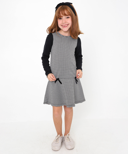 Vestido Infantil Manga Longa Marisa Tam 4 a 10 Preto