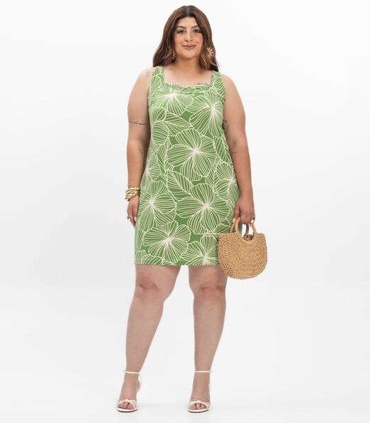 Vestido Curto Feminino Plus Size Secret Glam Verde